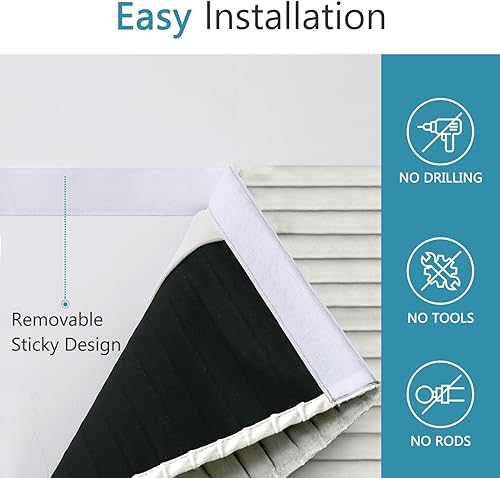 Miniatura 2 de Cortinas de ventana de puerta, cortinas autoadhesivas de privacidad para ventana, persianas blancas de puerta francesa de 30 x 40 pulgadas para