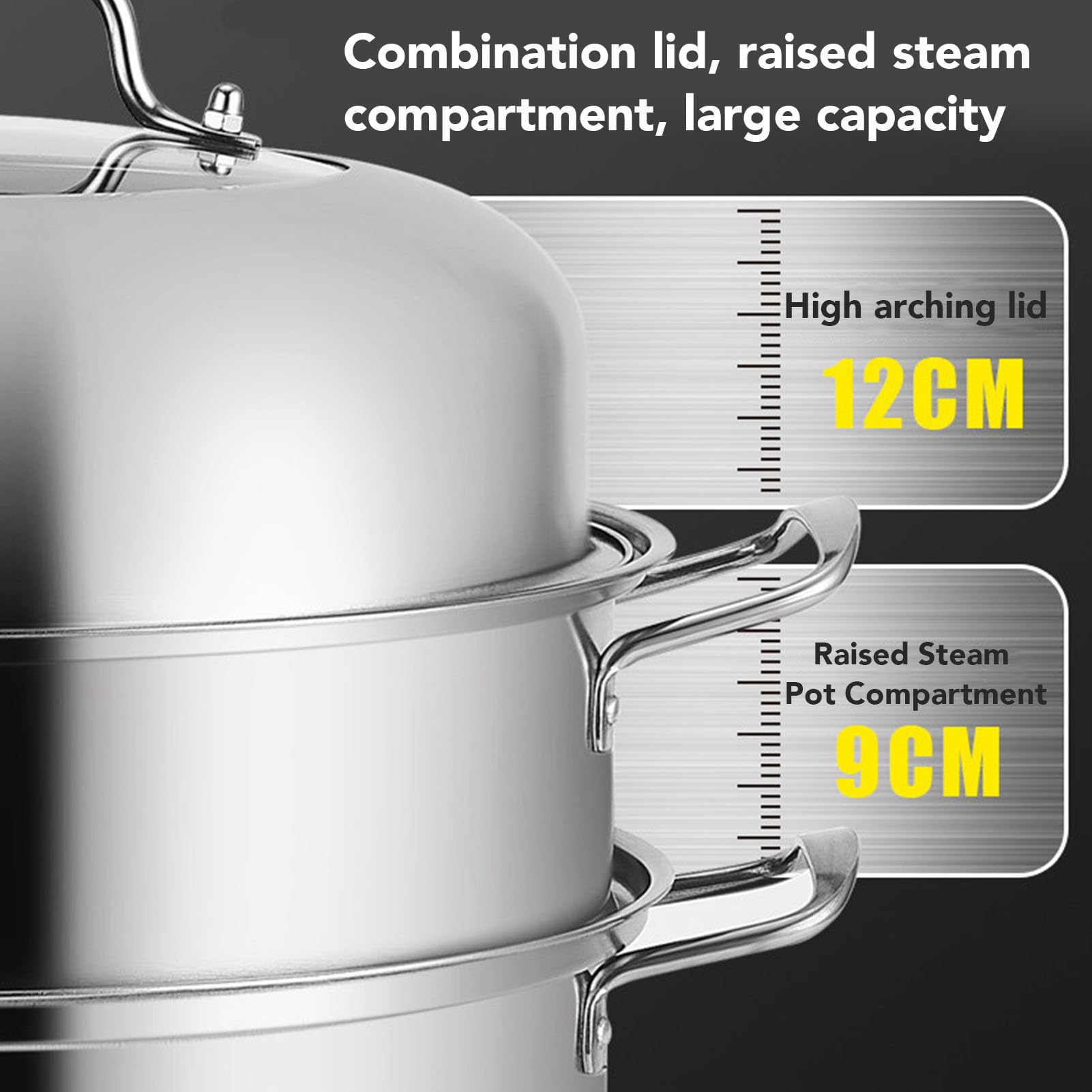 Amazon | スチーマーポット、ステンレス鋼スチームポット多機能大容量