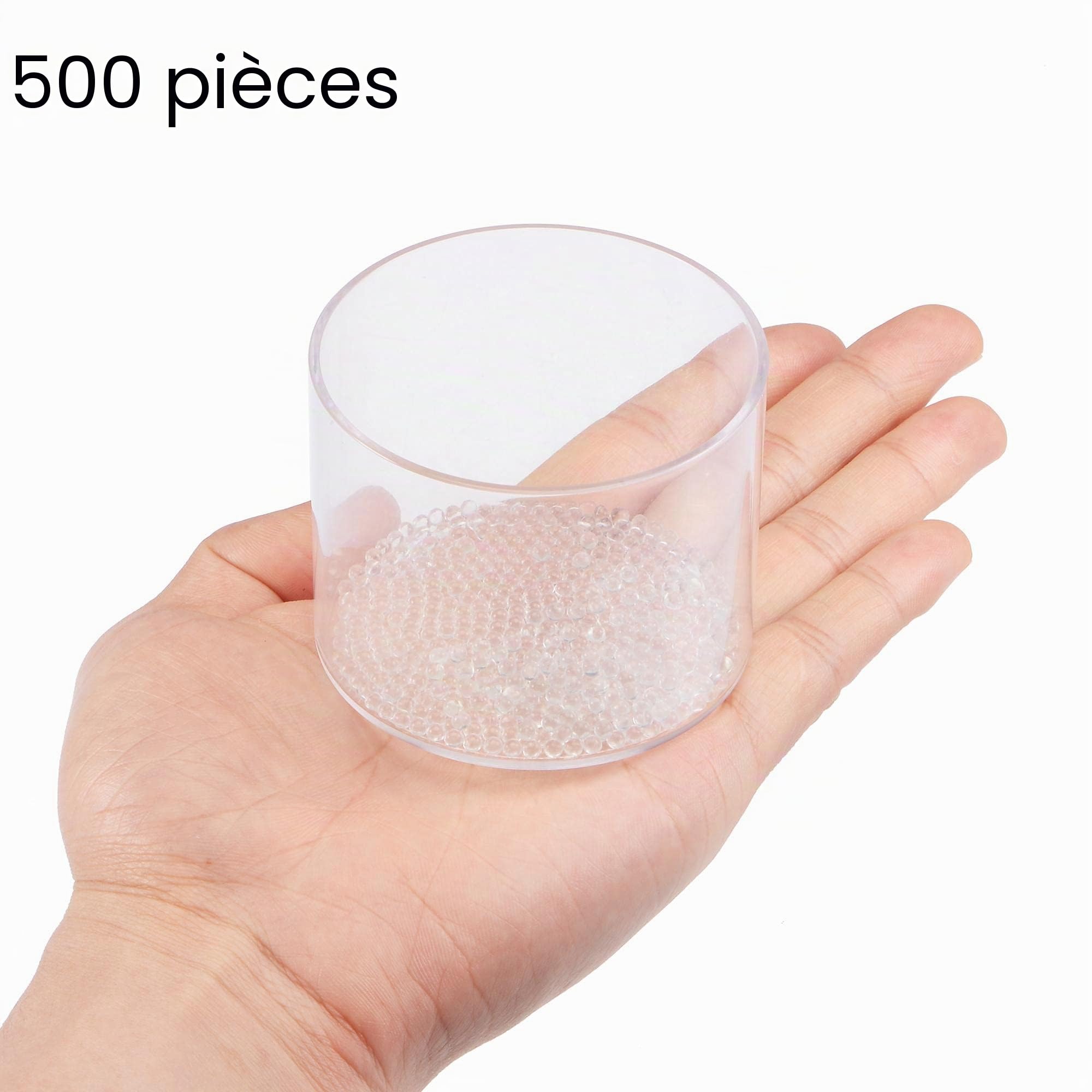 sourcing map 3mm Solide Rond Transparent Verre Bille Bouillantes Pierres Soda Chaux Verre Perles 500pcs
