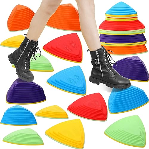 Miniatura 1 de 20 piedras de paso para niños, bloque de equilibrio para carrera de obstáculos, juguetes de ejercicios de coordinación, estabilidad, exteriores,