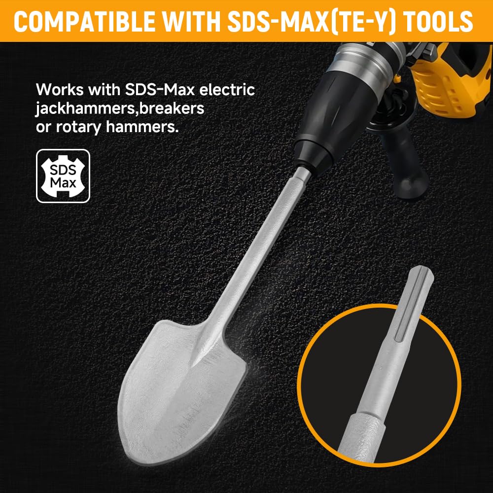 Hoteche SDS Max dłuto – 5-punktowy uchwyt w kształcie serca, 18 x 500 x 110 mm, idealnie nadaje się do kopania, wiercenia w piasku, na mrozie i twardym podłożu, kompatybilna z młotkami elektrycznymi i
