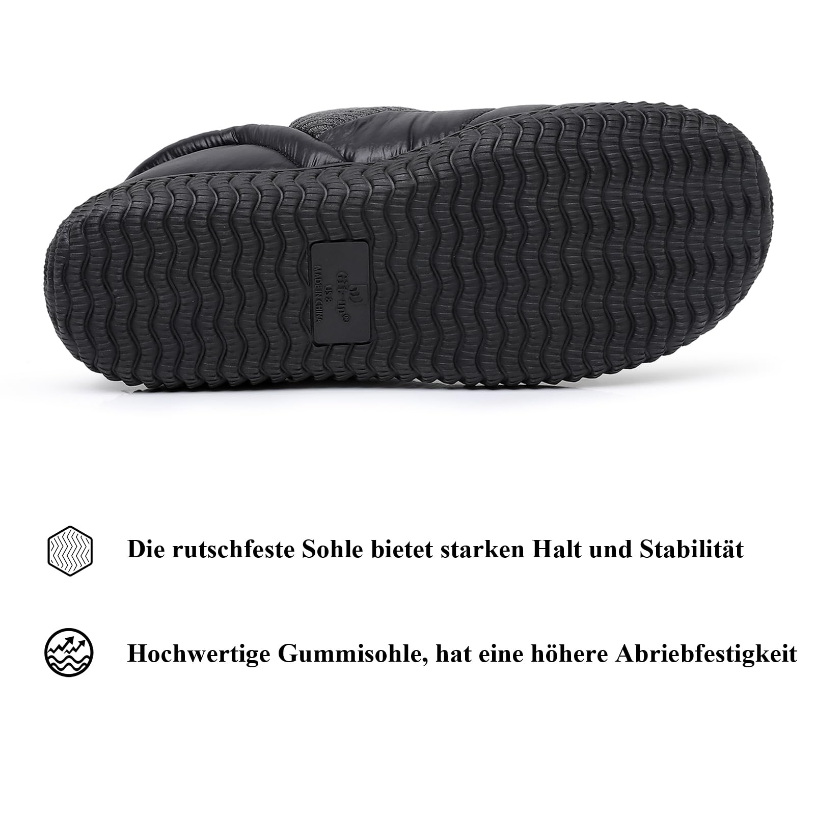 Git-up Memory Schaum Pantoffeln Warm Daunenschuhe Herren Gestrickt Hausschuhe mit Elastischen Gores, Indoor/Outdoor Außensohle für wandern, camping