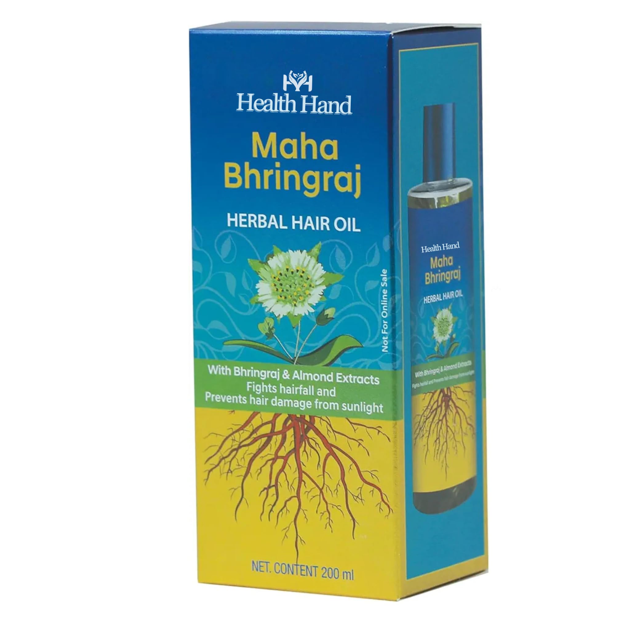 Maha Bhringraj Herbal Hair Oil with Bhringraj and Almond Extracts, 200 ml