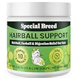 Hairball Support for Cats - 10 Super Ingredients for Furball Treatment Relief, Hairball Remedy, Digestive Support & Healthy Skin - No Fillers - Psyllium, Pumpkin, Omega-3s & More - 240 Scoops