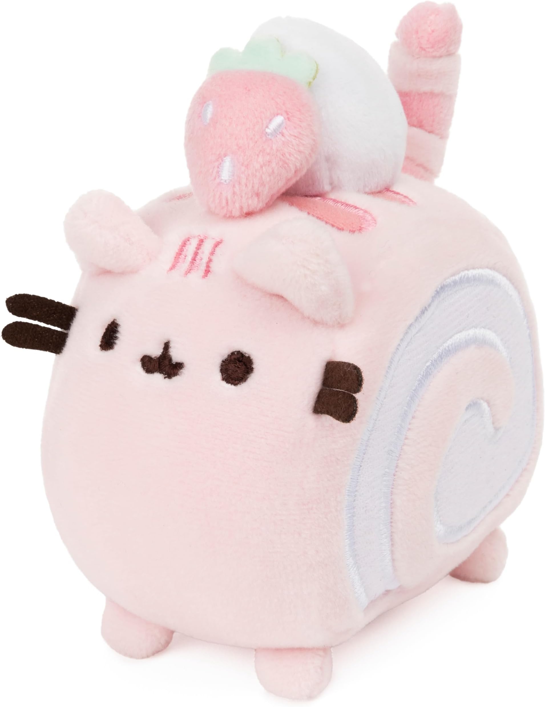 GUND Roll Cake Pusheen Sweet Dessert Squishy Plush Stuffed Animal Cat and Satisfyingly Stretchy Fabric, for Ages 8 and Up, Pink and Purple, 4”