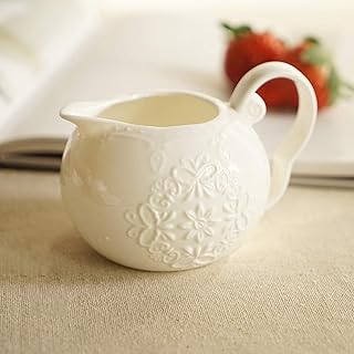 Sosjerka klasyczna czysta biała ceramiczna śmietanka z uchwytem, mała śmietanka do kawy dzbanek do sosu do sosu bowlconvenient