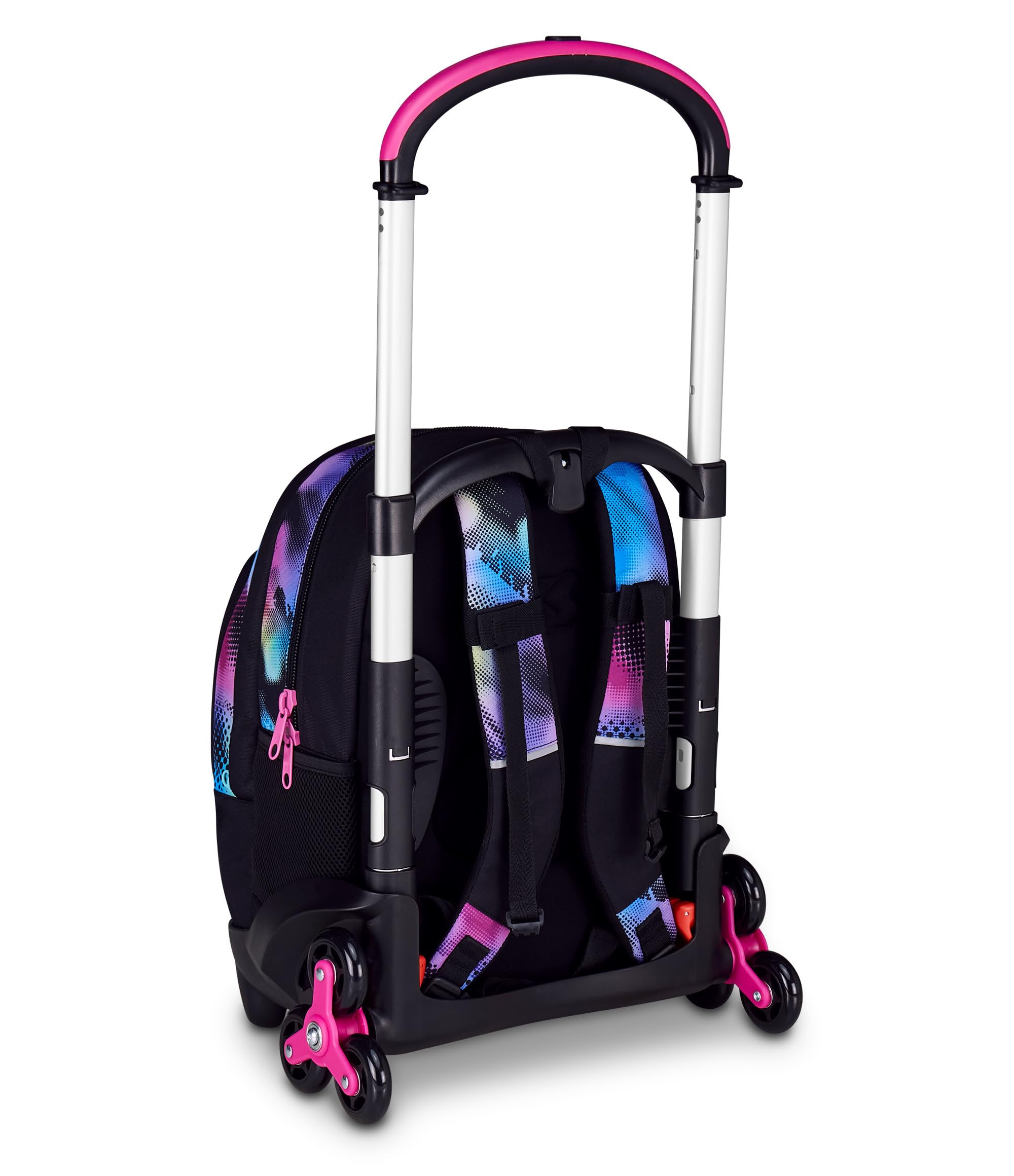 Seven Trolley Scuola Flex 3 Ruote, Fucsia, Zaino Con Carrello Sganciabile Da 31 Litri, Con Tasca PC, Tasca Borraccia, Multiuso, Maneggevole e Confortevole, Scuole Medie e Superiori, Ragazza