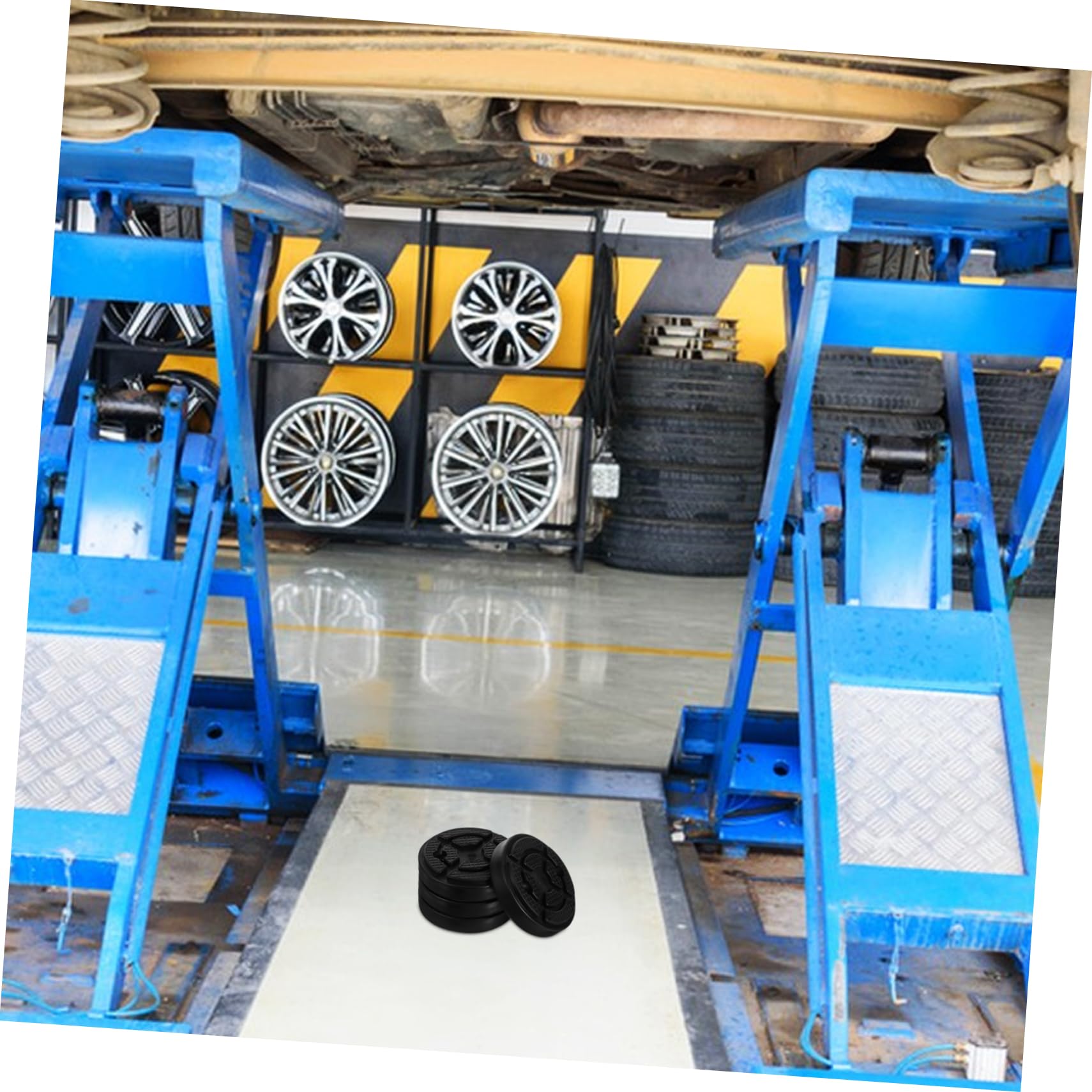 Blocco di Supporto in Gomma per Ascensore Auto, Set da 4 Pezzi, Dimensioni 4,72" X 1,18", Adatto per Sollevatori a Due Colonne, Uso in Garage e Officina