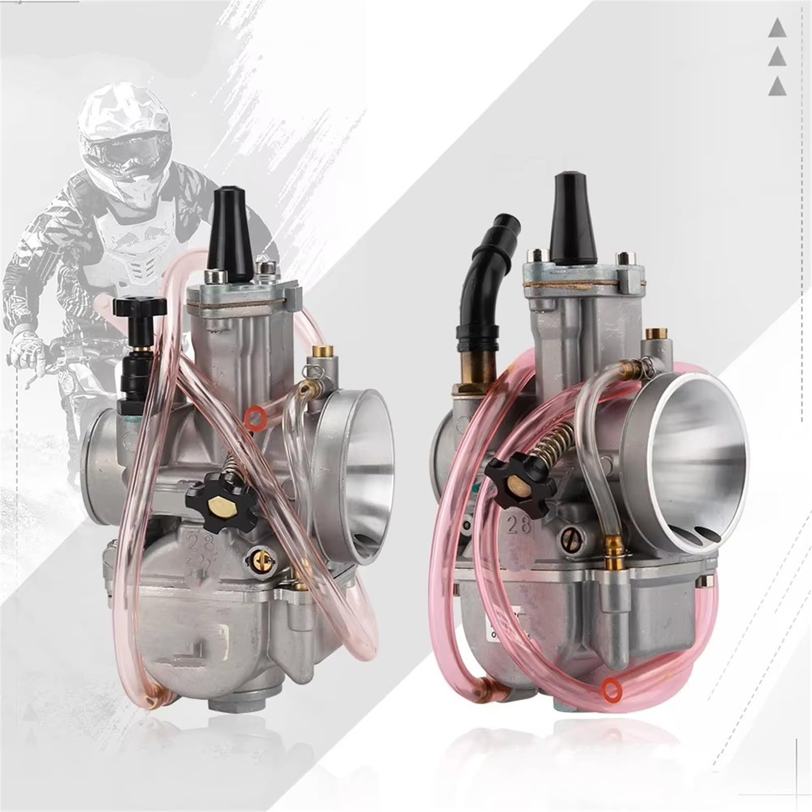 Carburateurs pour Moto Carburateur Universel Motocross pour PWK 24 26 28 30 32 34mm avec Jet Puissant pour 2T 4T pour ATV Quad Go Kart Buggy 75-250cc Carburettor(Manual 28mm)