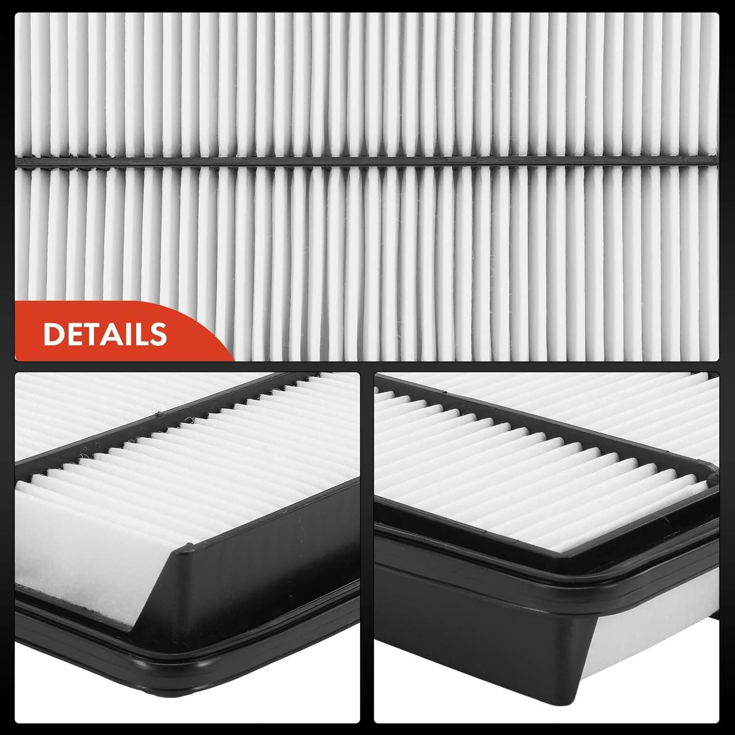 A-Premium Engine Air Filter Compatible with Acura & Honda Models - MDX 2007-2009, Odyssey 2005-2010, Pilot 2009-2015 - V6 Engine - Rigid Panel - Replace# 17220RGLA00, 17220RD5A00