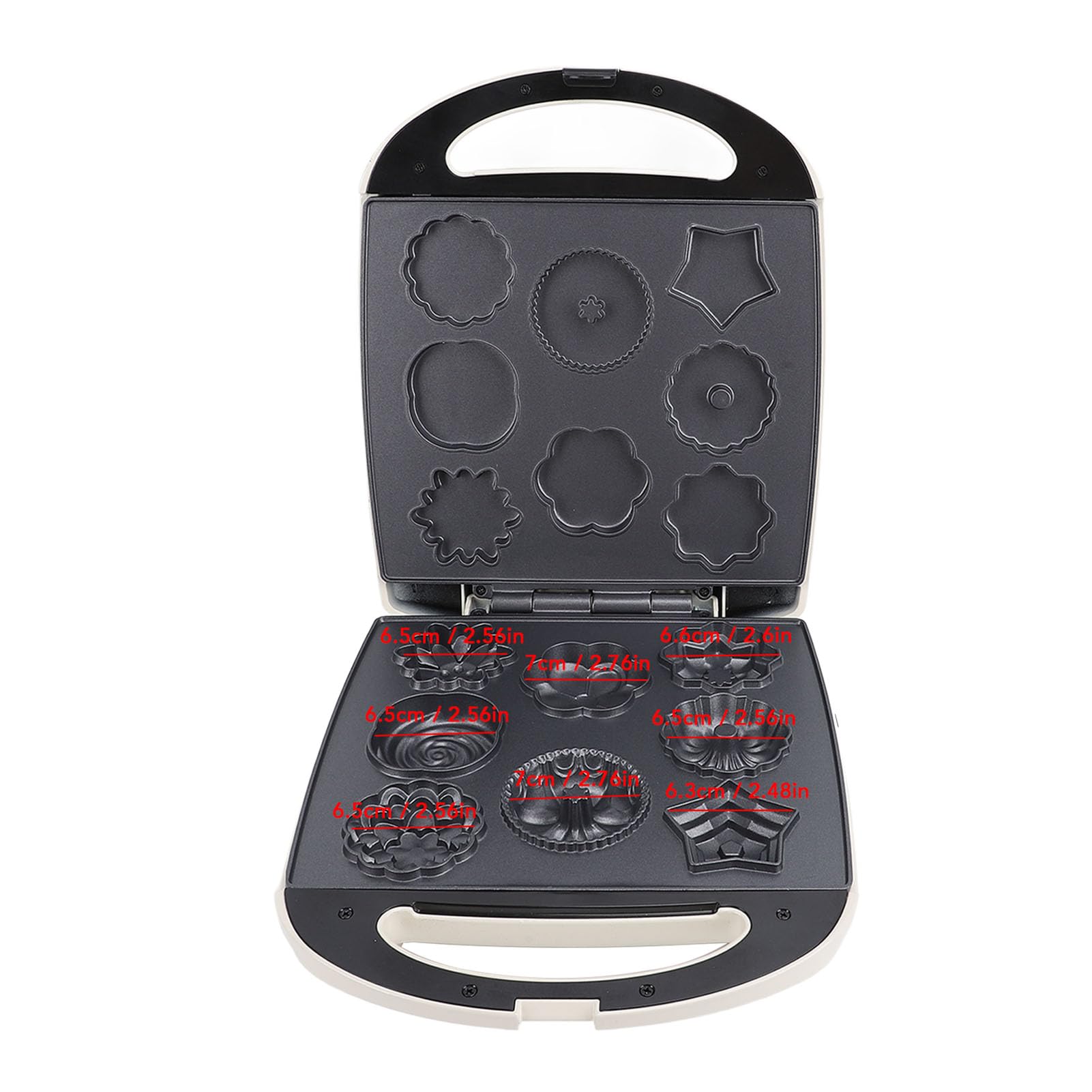 Macchina per Biscotti a 8 Fori, Macchina per Pancake Riscaldante a Doppia Faccia da 1000 W Multiforme, Macchina per Colazione Antiaderente per Biscotti, Torte, Ciambelle, (Spina
