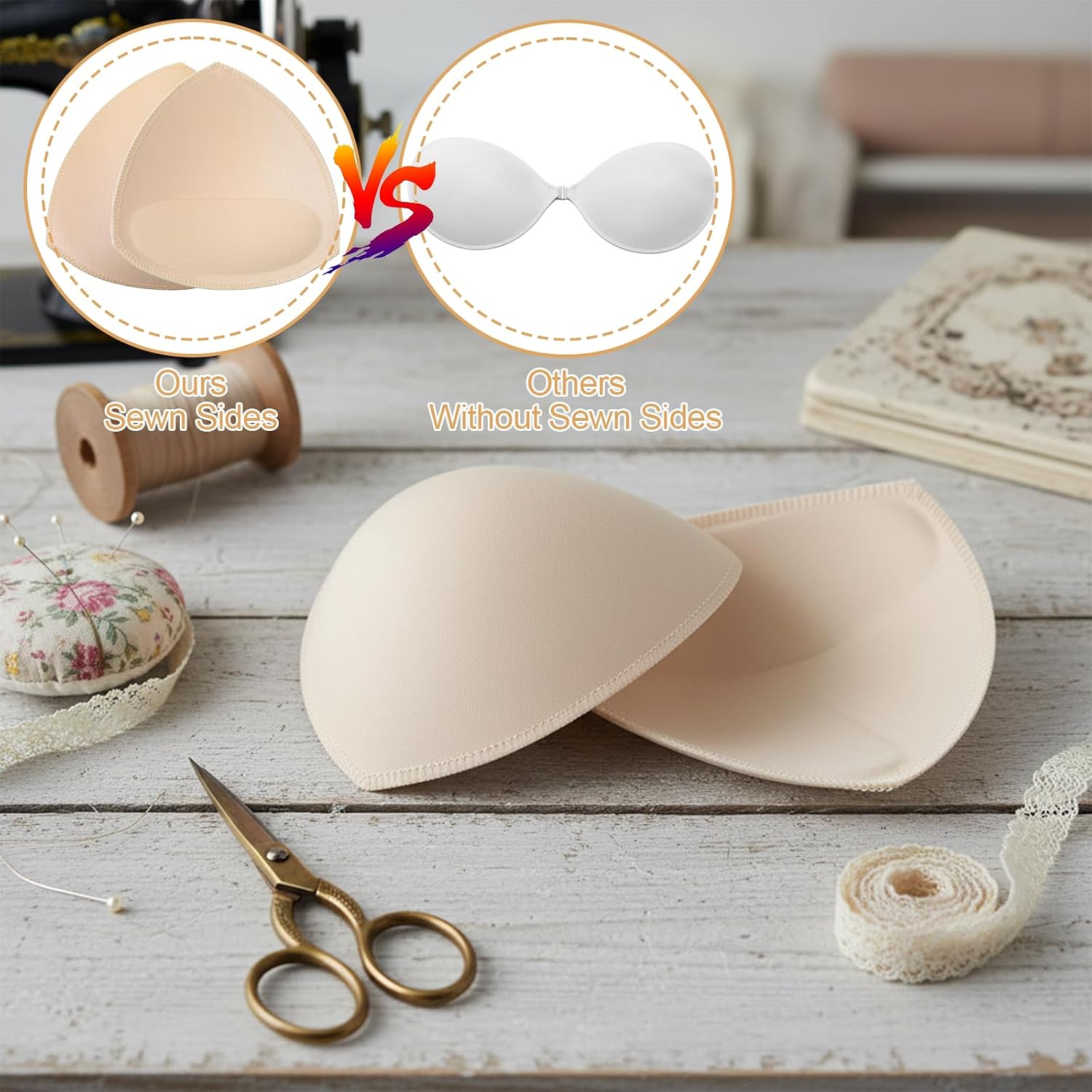 JJUNW 4Pairs Bra Pads, Triangle Bra Insert, Bras Pads Inserts Sports Pad Inserts Removable Breast Pad, Padded Insert Breast Enhancers for for Sports Bras, Swimwear