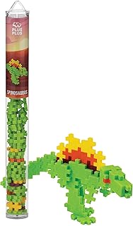 PLUS PLUS - Spinosaurus Dinosaur - 70 Piece, Construction Building STEM/STEAM Toy, Interlocking Mini Puzzle Blocks for Kids, Mini Maker Tube