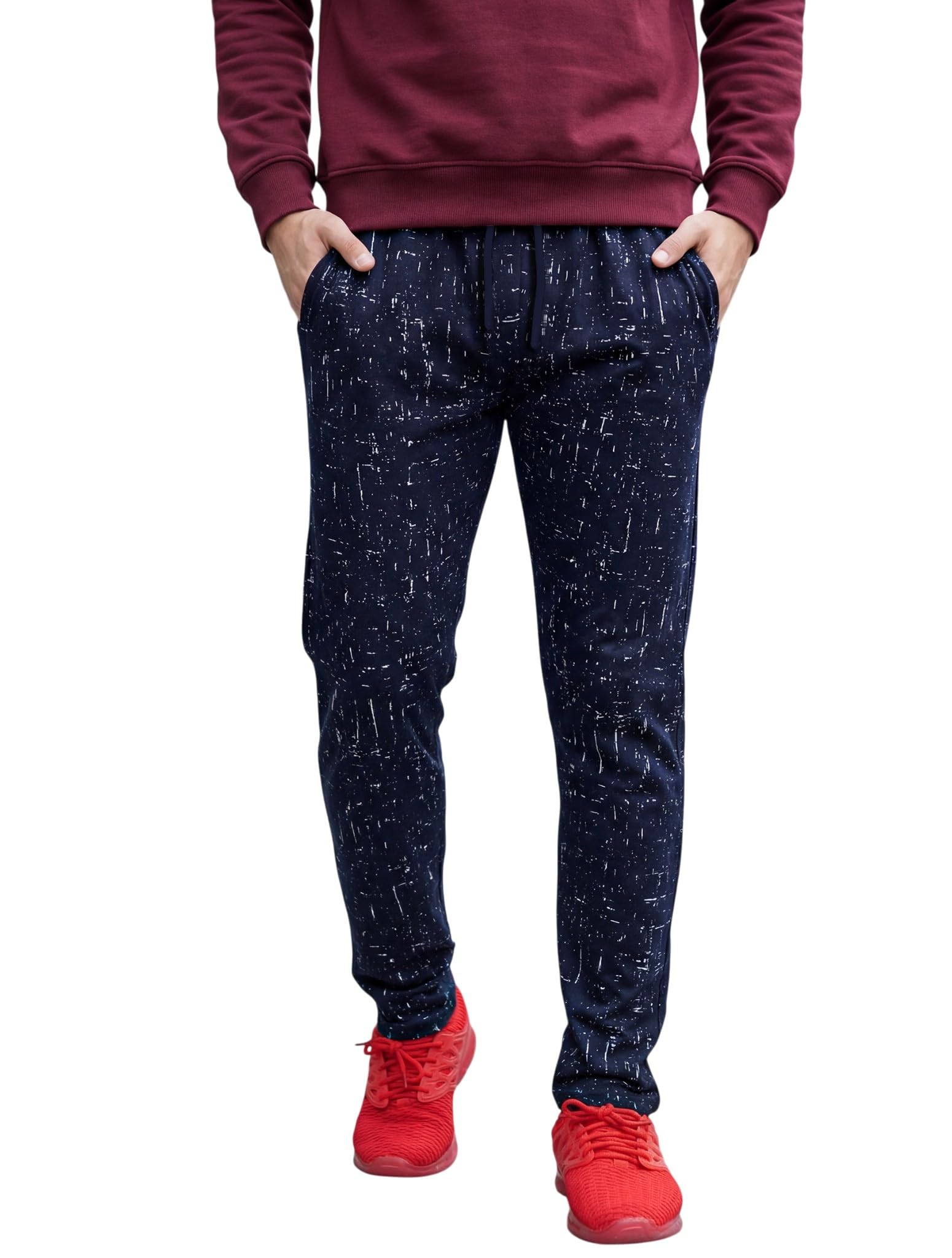 feel track Men's Regular Fit Printed Track Pants-picture-20