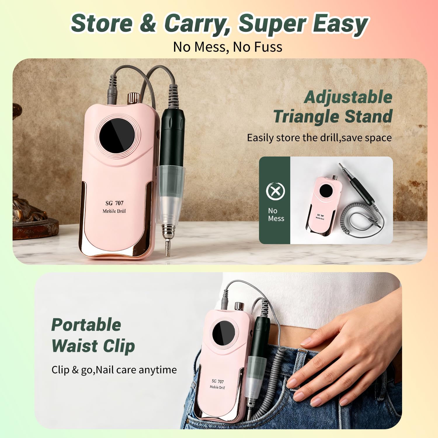 Amazon.com: JEWHITENY Professional Rechargeable Nail Drill 35000