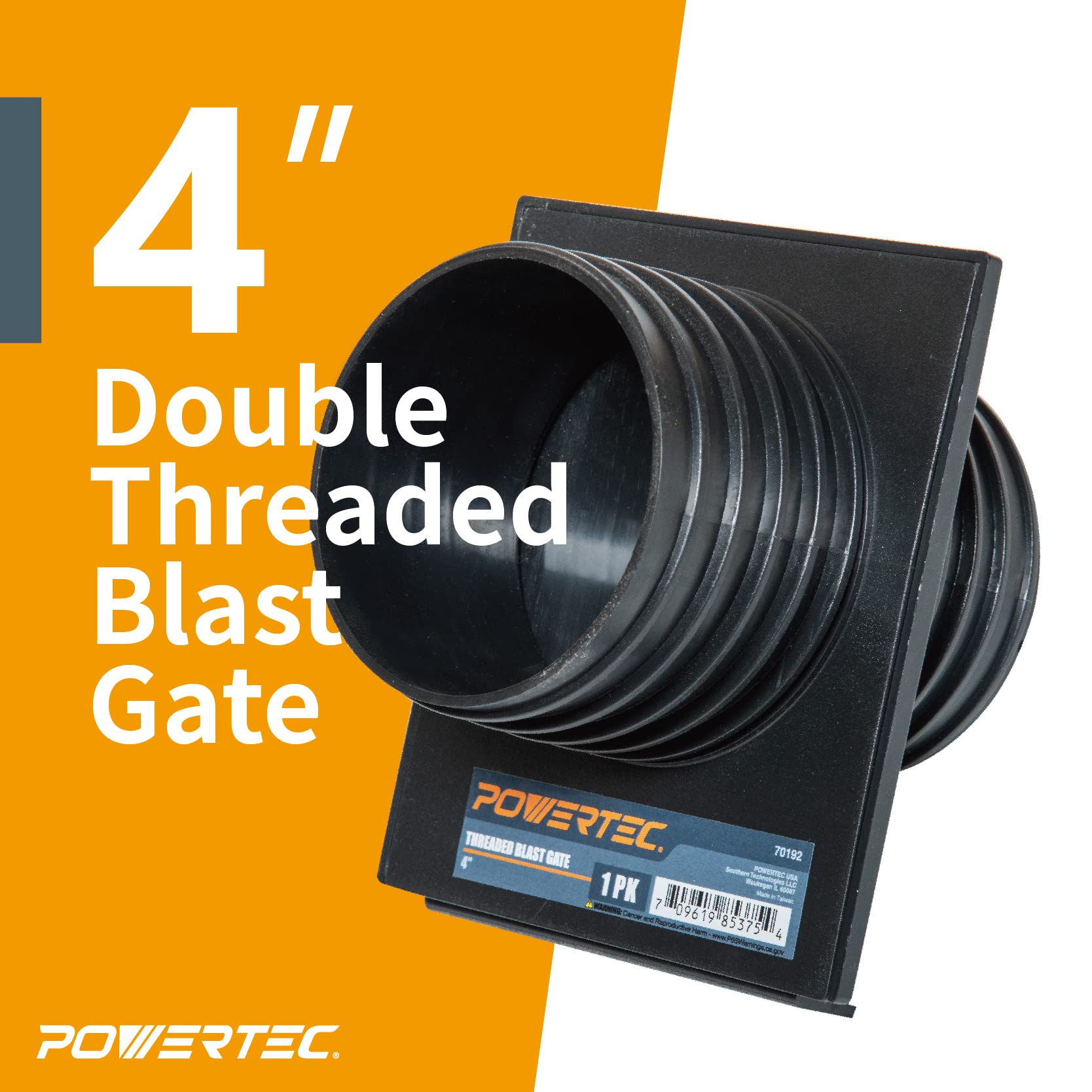 POWERTEC 70192-P2 Puerta de chorro de doble rosca de 4 pulgadas, paquete de 2