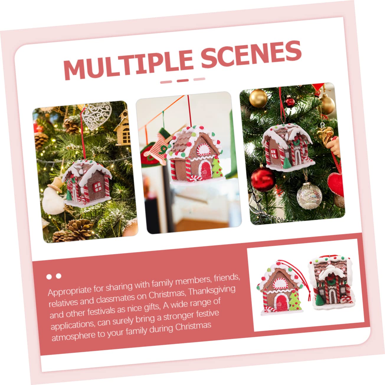 Cabilock Casa De Jengibre Decoración 6 Piezas De De Jengibre De Navidad Escena De Navidad De De Jengibre Adornos Navideños Decoraciones Navideñas De Interior Decoración Navideña Resina