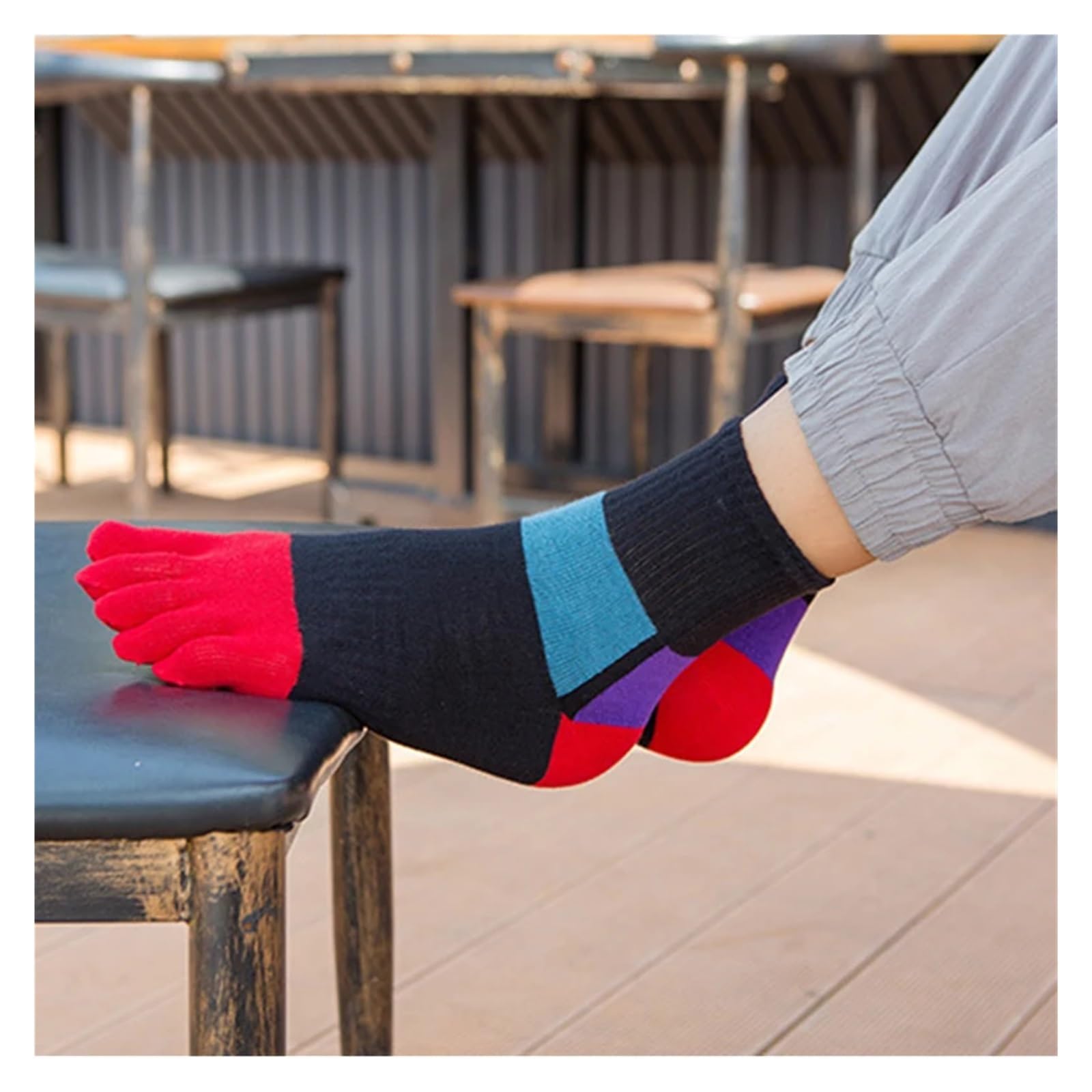 Calcetines de cinco dedos de algodón y spandex