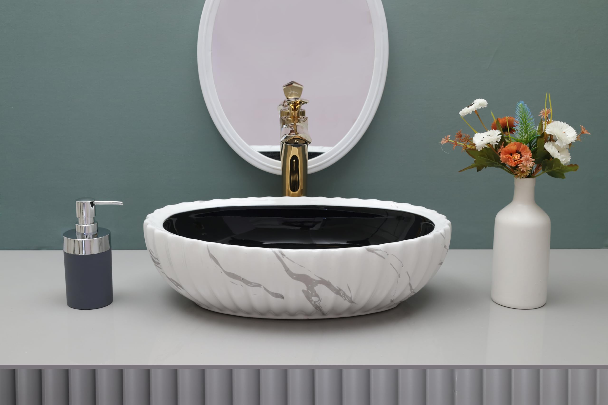 HISRE TABLE TOP BASIN | HAND WASH BASIN | CERAMIC BASIN (19 X 13.5 X 5 CM) (Model - CE3301) (B0D1KP8LY9) Amazon Price History, Amazon Price Tracker