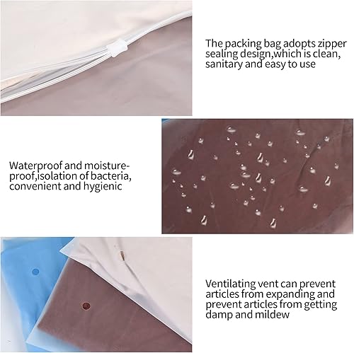 Miniatura 3 de Bolsas de embalaje de ropa, bolsas de embalaje de plástico reutilizables con cremallera, bolsas de almacenamiento de viaje, bolsas de almacenamiento