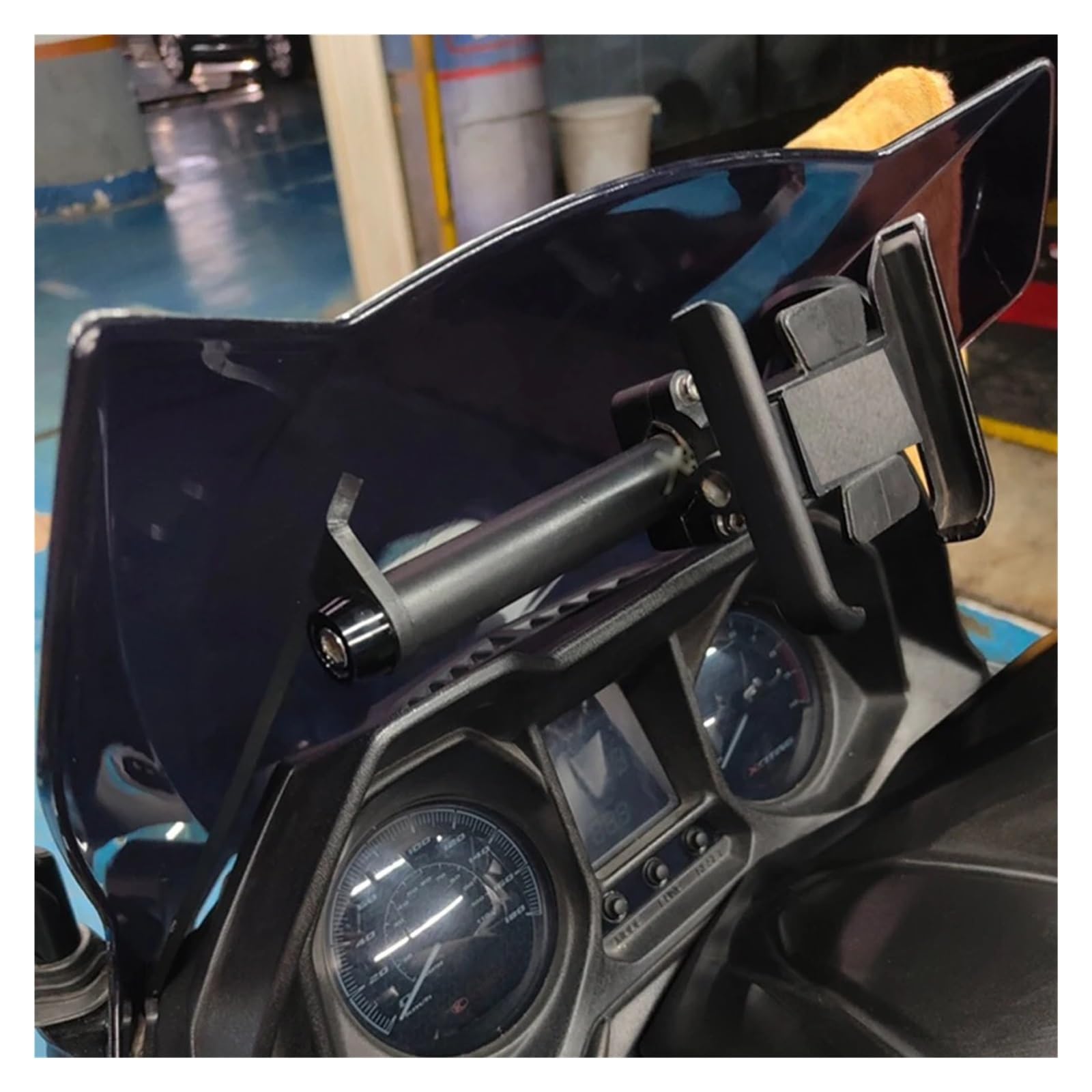 GPS Soporte Navegaci para KYMCO 350 300i para Xciting 250 400 S400 Soporte Delantero para Teléfono De Motocicleta Placa Navegación GPS Smartphone 22 Mm(22MM-1)