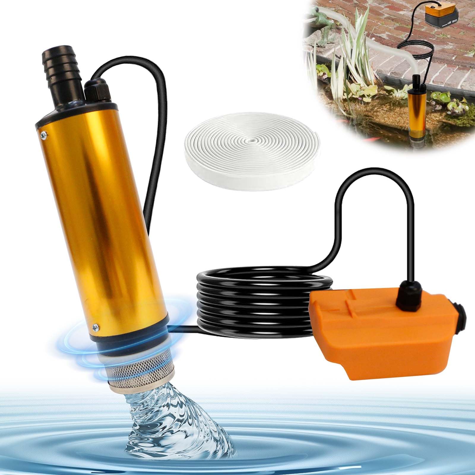 Pompa sommergibile senza fili per batteria Maka 18V BL1830, pompa elettrica per acqua sporca per laghetto da giardino, vasche idromassaggio, piscina (solo strumento)  13