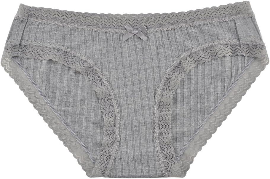 KNITLORD Women's Underwear Cotton or Viscose Soft Bikini Panties Lace Trim 5 Pack - Image 7