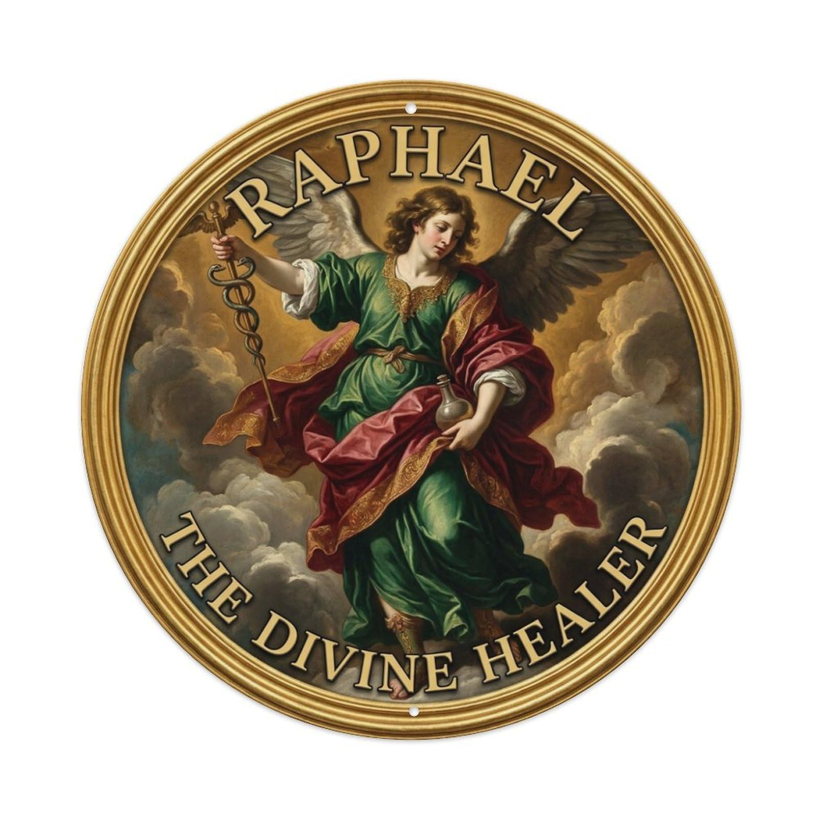 Healing Guardian Archangel Raphael The Divine Healer Metal Tin Sign