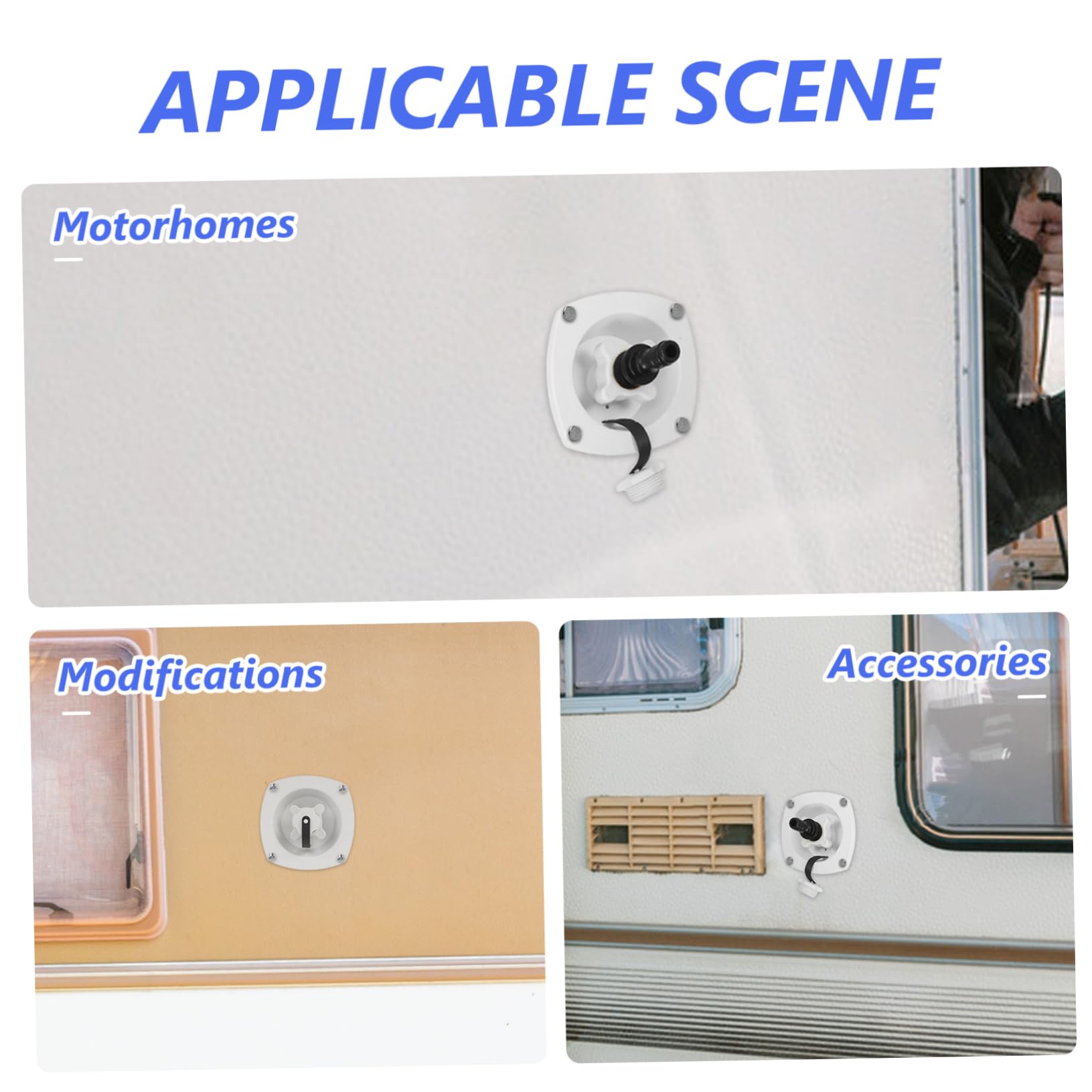 3pezzi RV Water Fill Inlet Valvola Accessorio per Camper e Barche Installazione Facile Compatibile Serbatoi per Trailer e Yacht