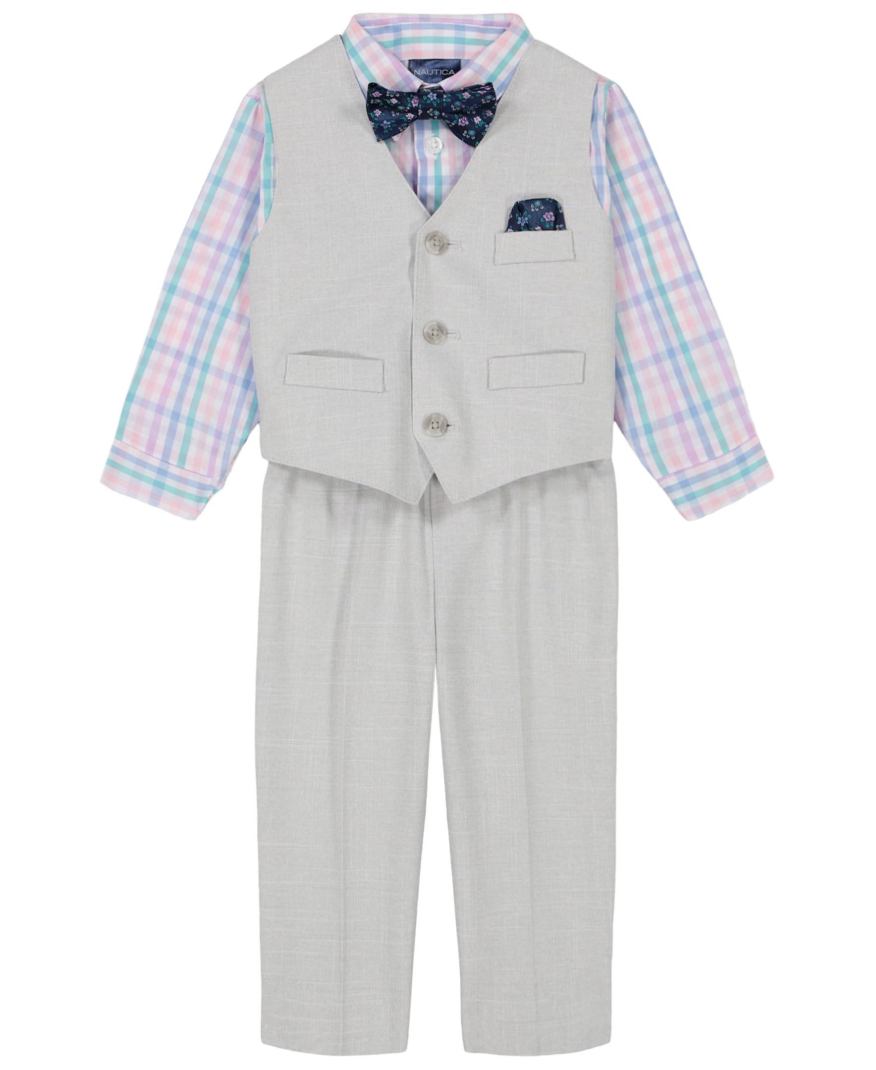 Nautica Baby Boys 4-piece Suit Set with Dress Shirt, Vest, Pants, and Tie