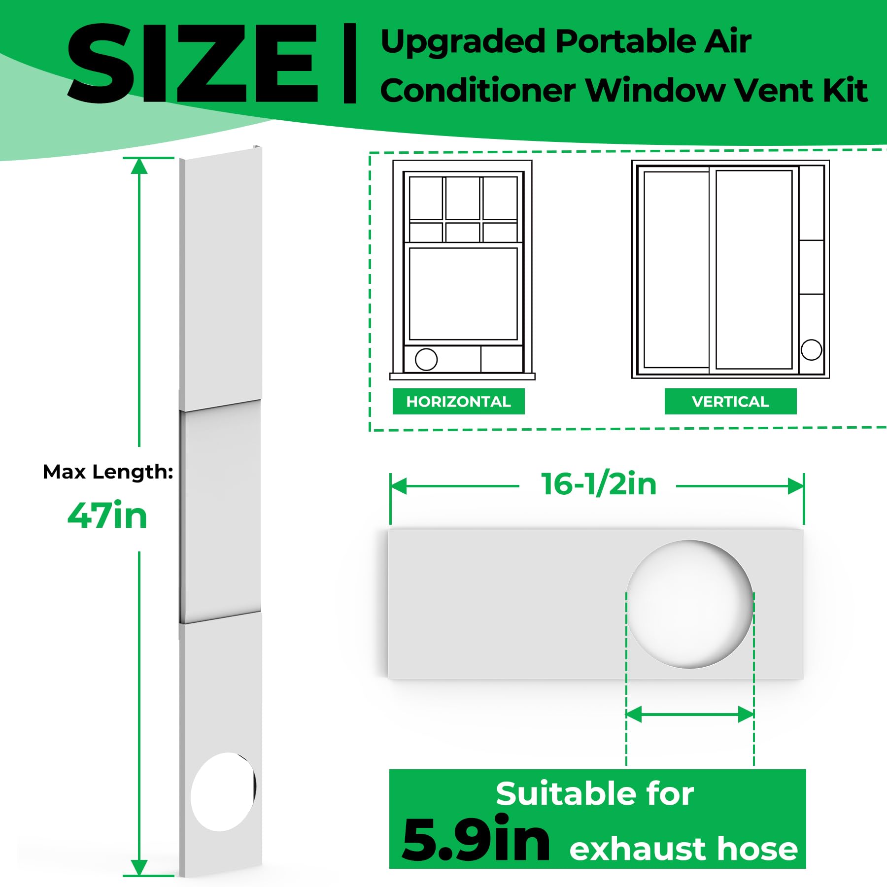 Forestchill Tragbare Klimaanlage Fensterdichtungsplatten Kit für 15 cm Durchmesser Abluftschlauch Universal AC Vent Kit für Schiebefenster und hängende Fenster