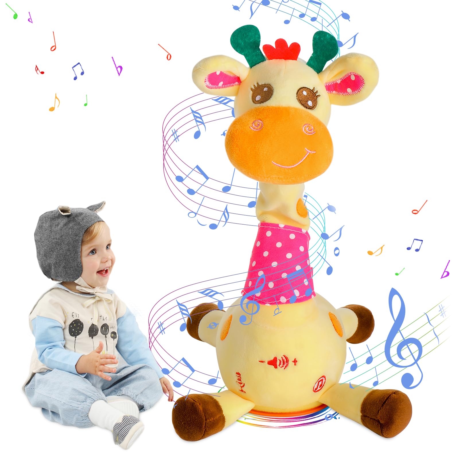 Amazon.co.jp: JISON21 キリン おもちゃ 録音 踊るぬいぐるみ 音量調整