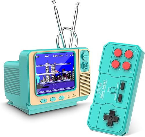 Consola de Juegos Portátil Retro - GV300S 42 JALECO+168 Juegos Clásicos Estilo Mini TV con Pantalla IPS de 3.0 Pulgadas, Función de Guardado, Admite