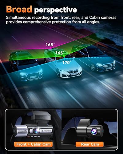 Miniatura 8 de Cámara de tablero frontal y trasera 4K+1080P+1080P, cámara de control de 3 canales, tarjeta de memoria gratuita de 128 GB, GPS integrado WiFi de 5.8