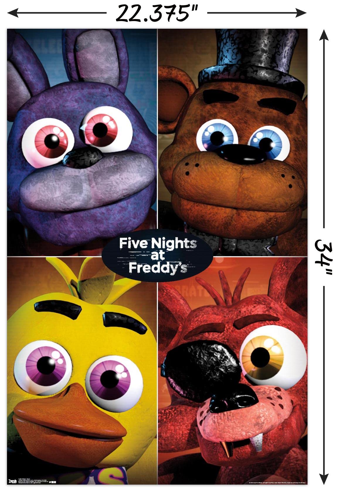 Amazon.com: Trends International Five Nights At Freddy's Quad Wall