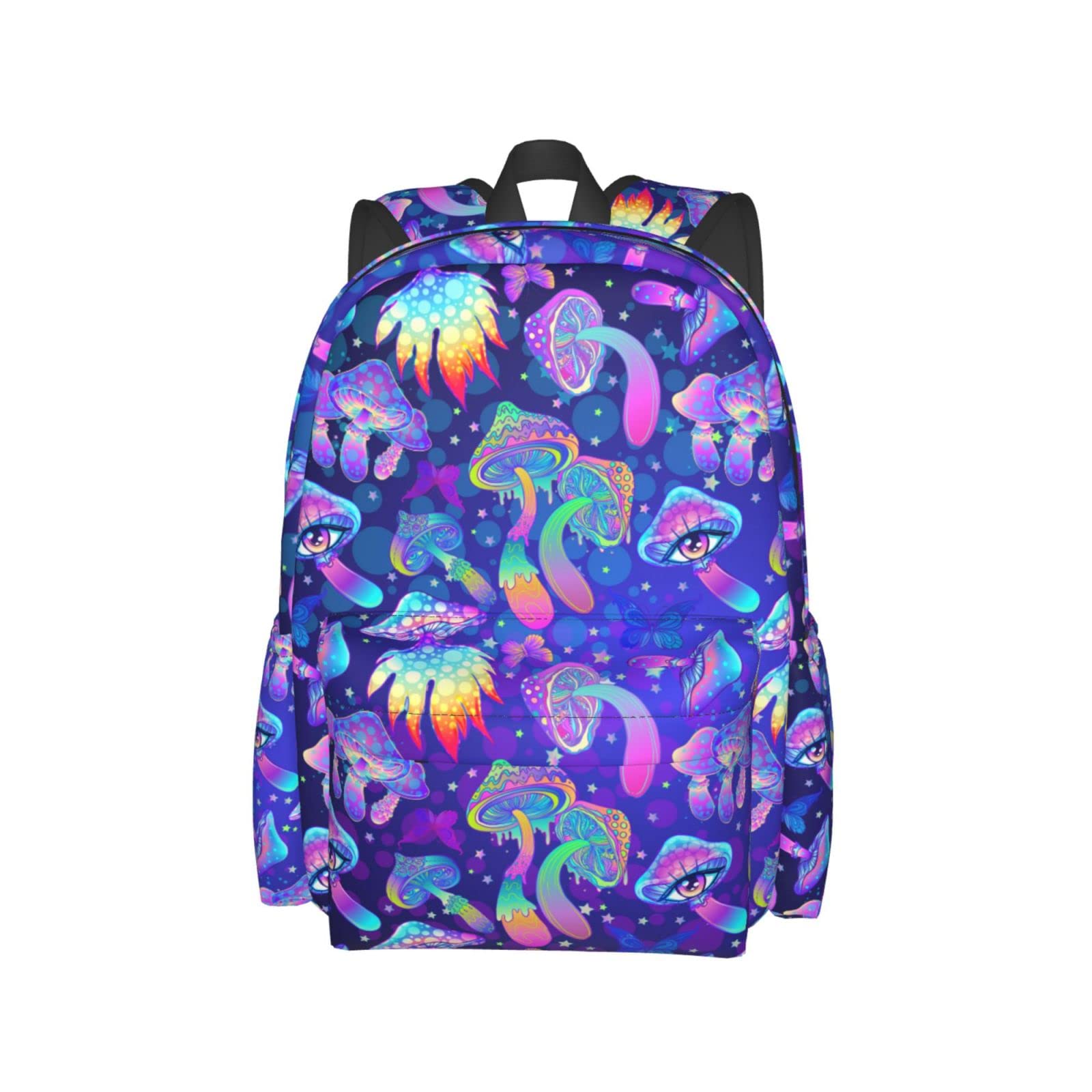 MOLIAN Psychedelic Colorful Mushrooms Stylish Backpack With Adjustable Padded Shoulder Straps Daypacks For College Travel One Size
