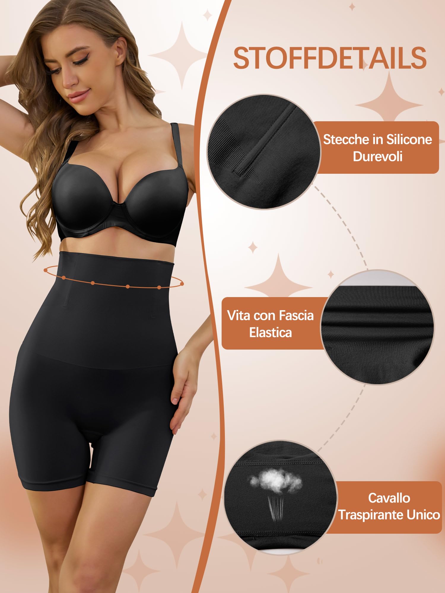 Guaina Contenitiva Donna Pancia Piatta,Pancera Contenitiva Donna a Gamba Lunga,Mutande Contenitive Modellanti – Intimo Push Up Post Parto,Tessuto Elastico e Traspirante