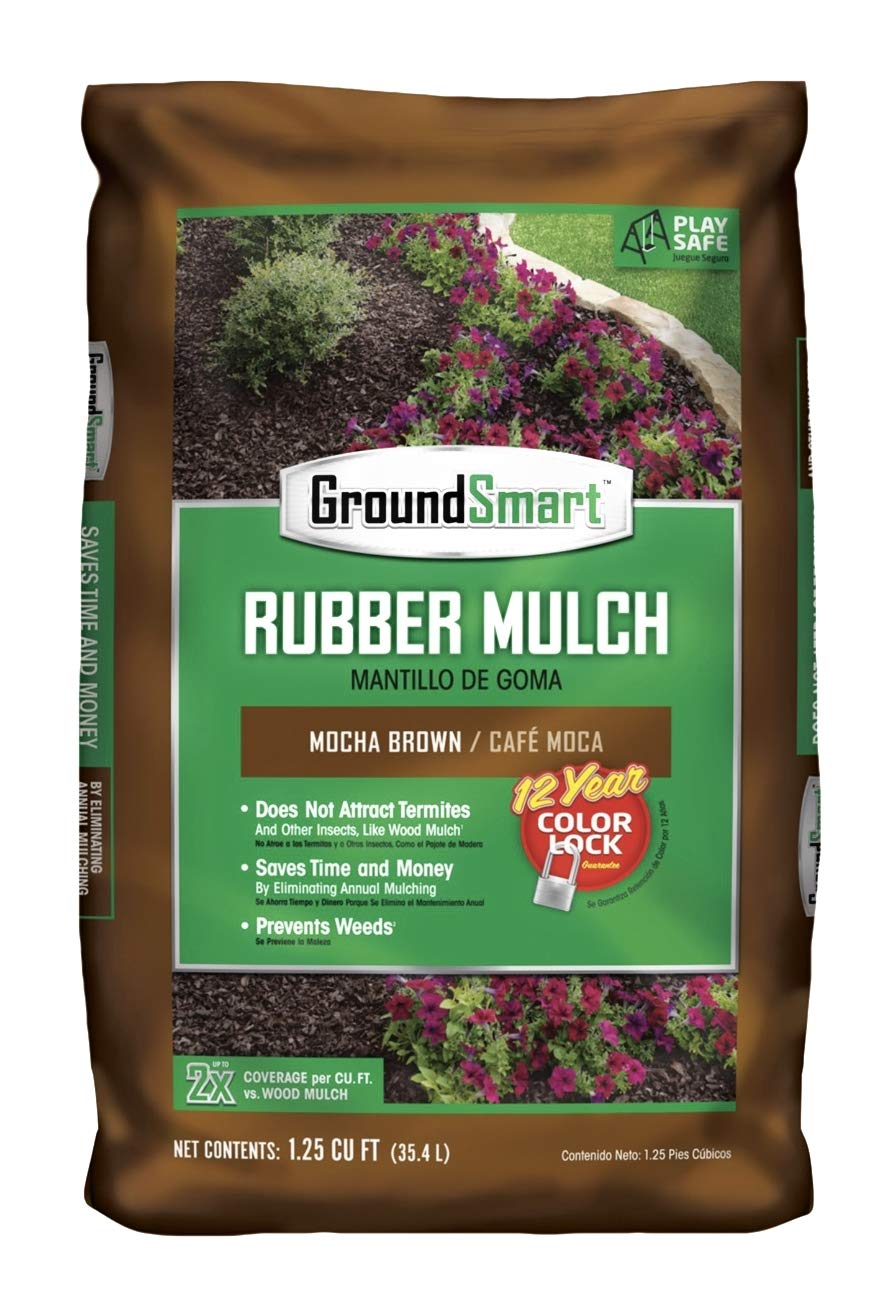 GroundSmart Rubber Mulch - Mocha Brown (1.25 cu ft bag)