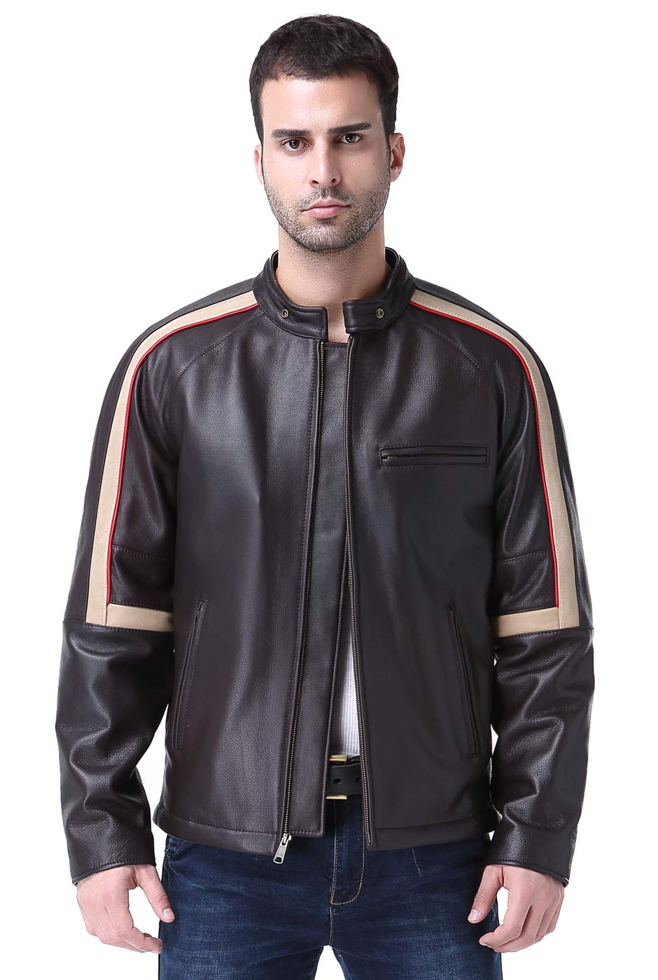 Airborne Leathers Men's Motorcycle Cow Leather Jacket MJ03
