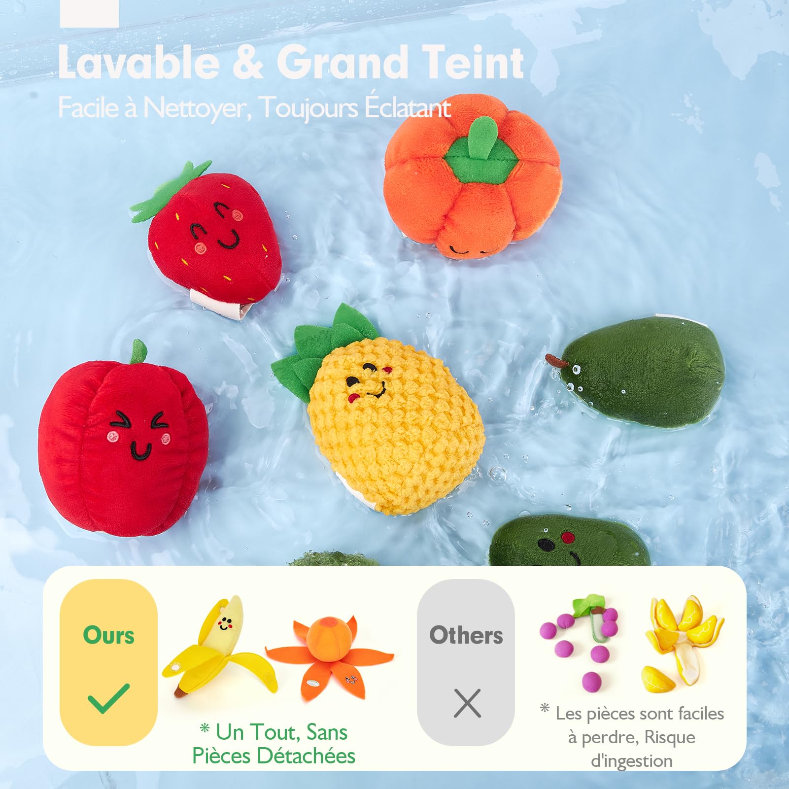 hahaland Jouet Bebe 6 Mois Jouet Eveil Bebe 6-12 Mois, 16 Pièces Fruits et Legumes Jouets en Peluche avec Panier, Jouet Sensoriel Bebe Jeux Montessori Cadeau Bebe 1 an Garçon Fille