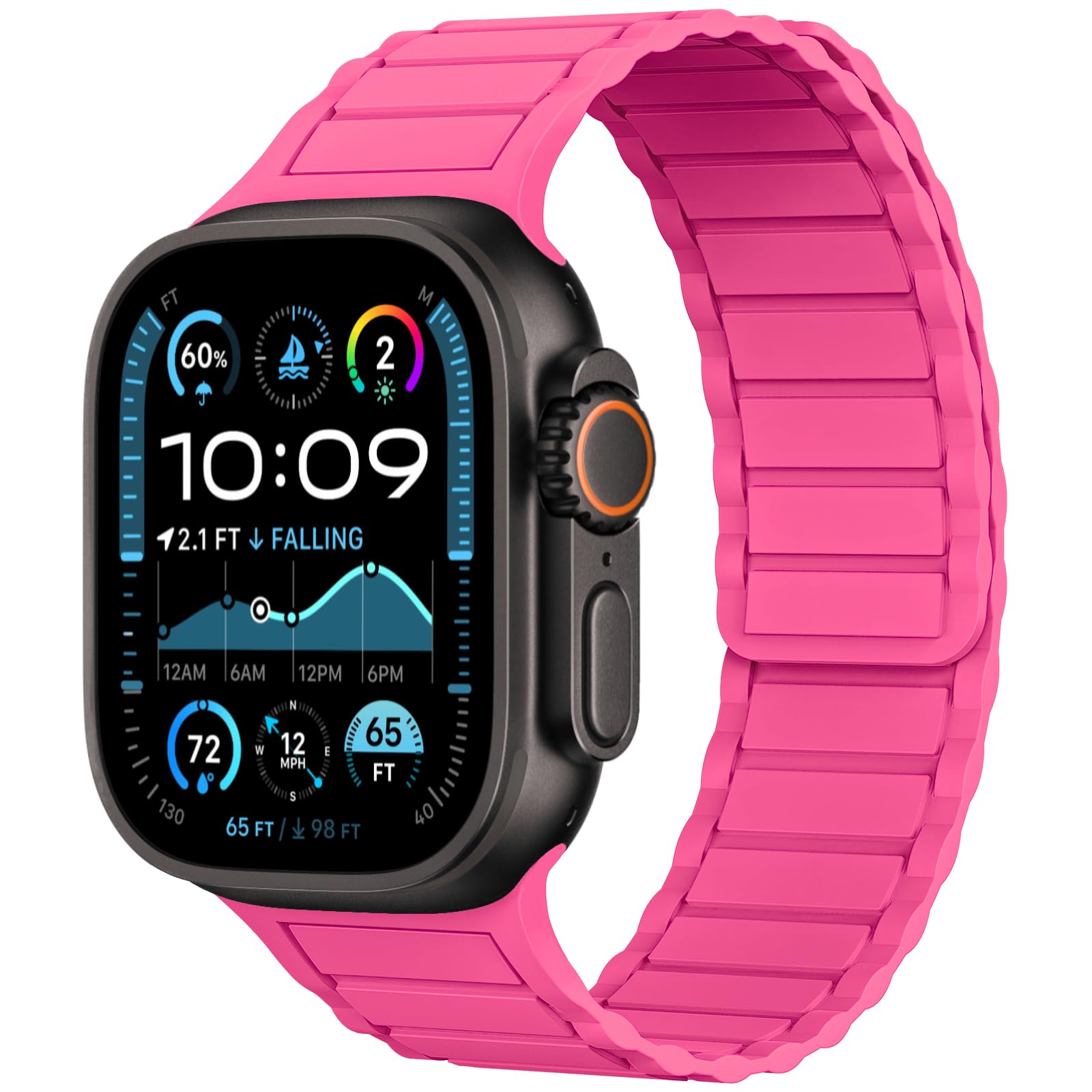 THWALK Magnetic Link Solo Loop Sport Silicone Bands Compatible with Apple Watch Ultra 3/2/1 49mm, Series 11/10 46/42mm, 9/8/7 45/41mm, SE 6/5/4 44/