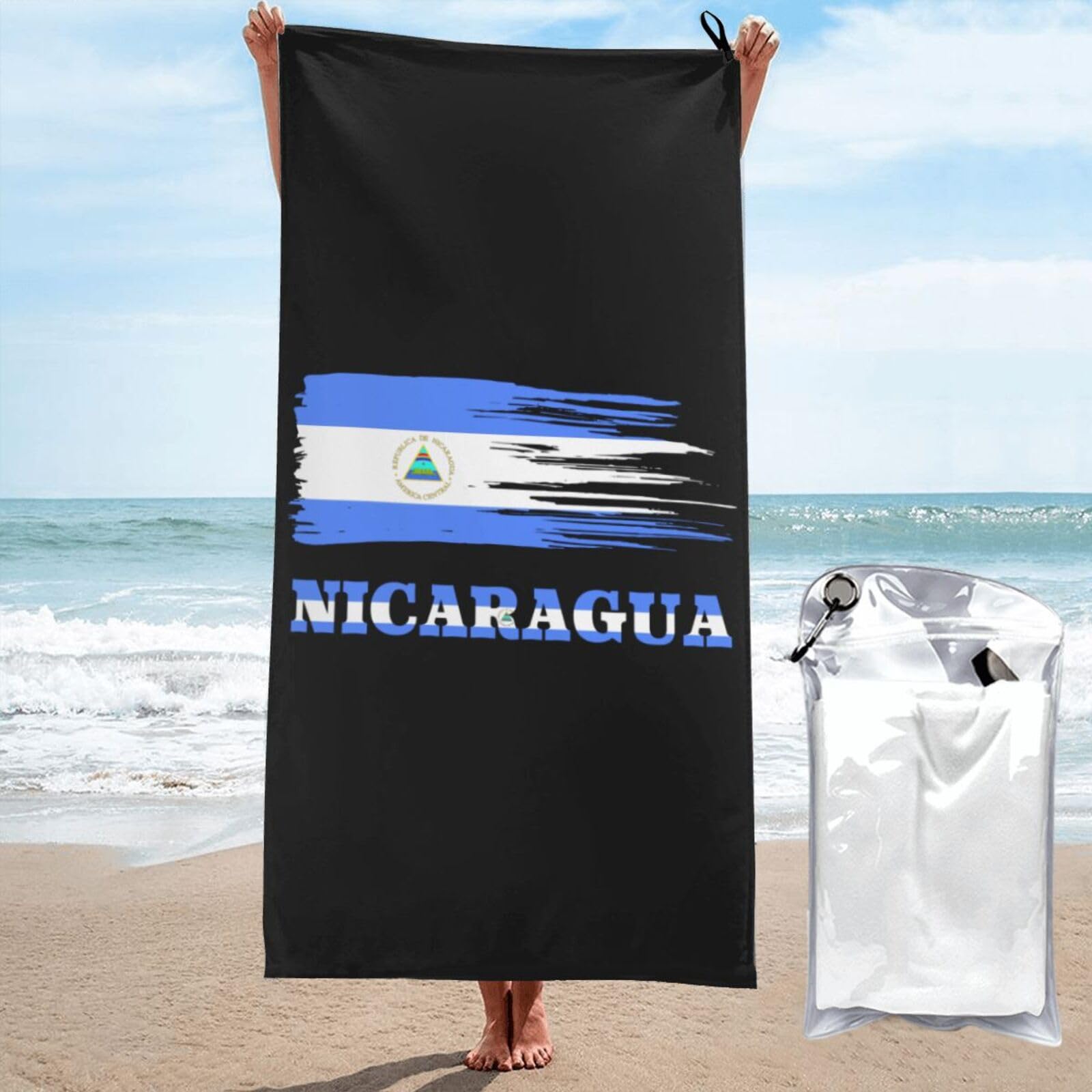 Serviette de plage Nicaragua drap de bain portable sans sable pour piscine 70x140
