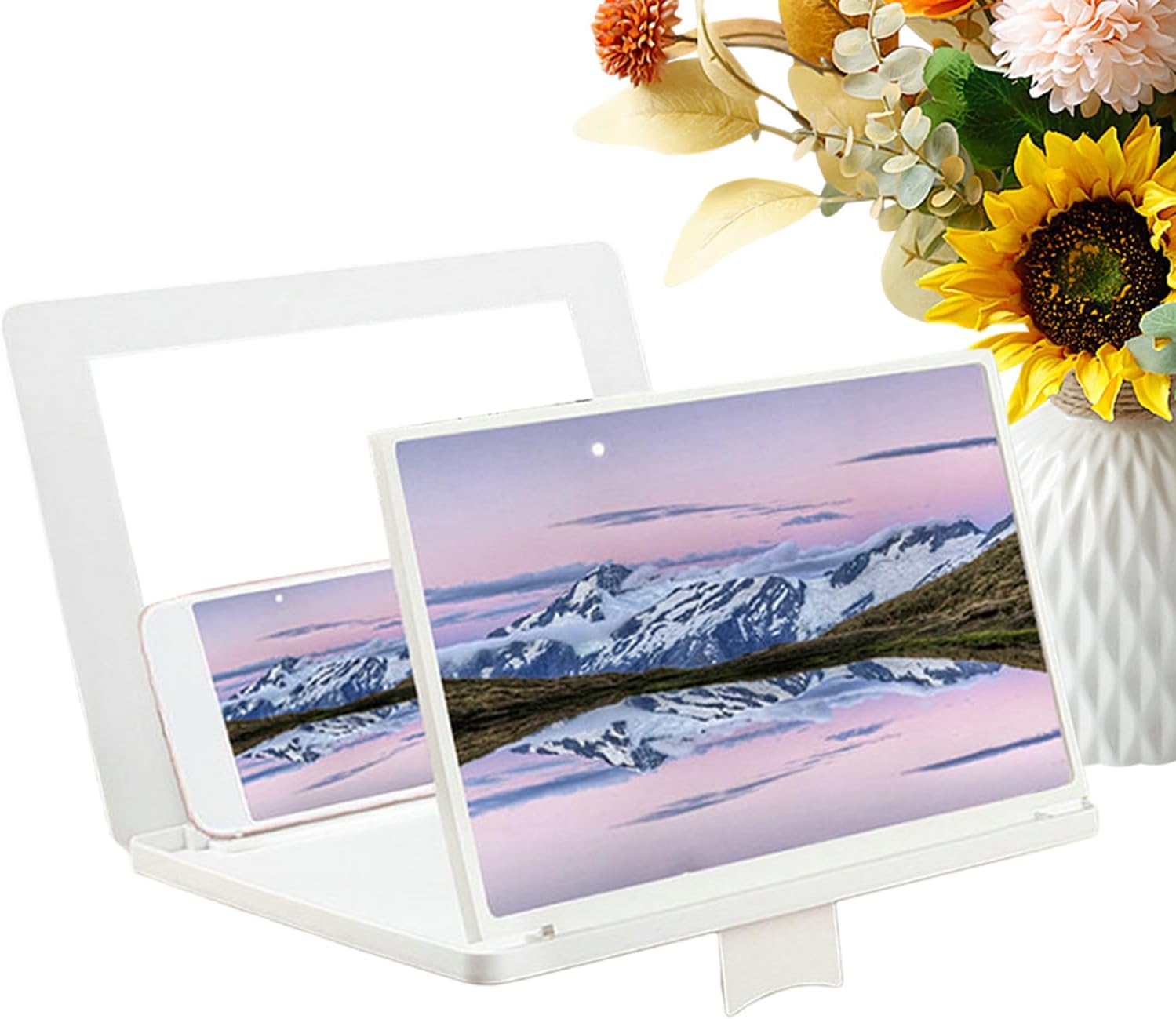 Screen Amplifier For Mobile Phone,30cm HD 3D Projector Amplifier - HD Screen Magnifier With Adjustable Angle, Mirror And Foldable Smartphone Holder - For Movie Series Video Game