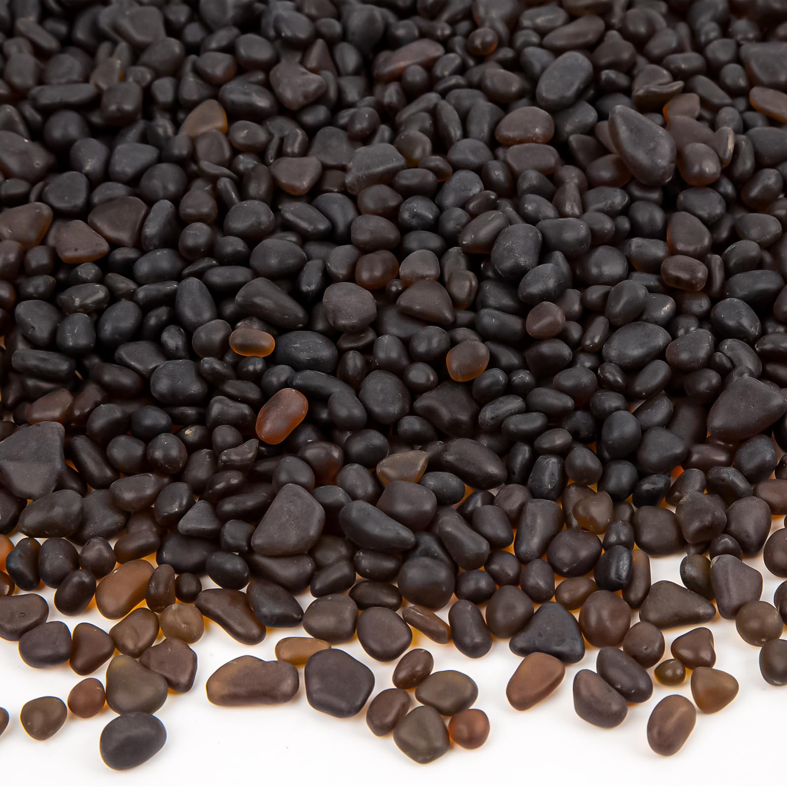 QEQEKAKA® Seeglassteine zum Basteln, ca. 405 g, dunkelbraune Glaskieselsteine, Edelsteine, Großpackung für Strand, Hochzeit, DIY-Dekoration, Aquarium, Schildkröte, Aquarium, Vasenfüller (dunkelblau)