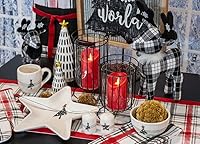 Vista 2 de Boston International Decoración de árbol de mesa de Navidad de invierno, grande, abstracto en blanco y negro