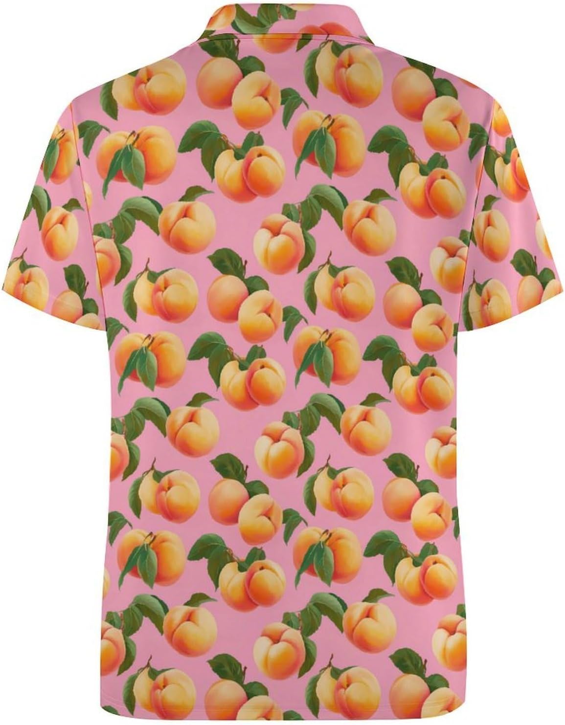Peach Fruit Women's Golf Polo Shirts Short Sleeve Quick Dry Tennis Tops Casual Work Blouses