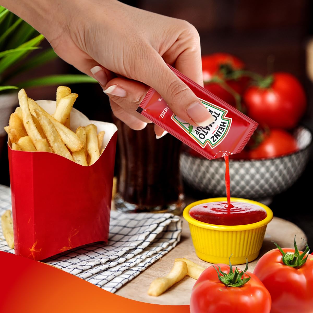 Heinz Ketchup Packets - 50 pezzi - Pacchetto condimento monodose, senza glutine, Kosher - Ketchup in un prodotto affidabile personalizzato per alimenti sicuro sacchetto sigillante