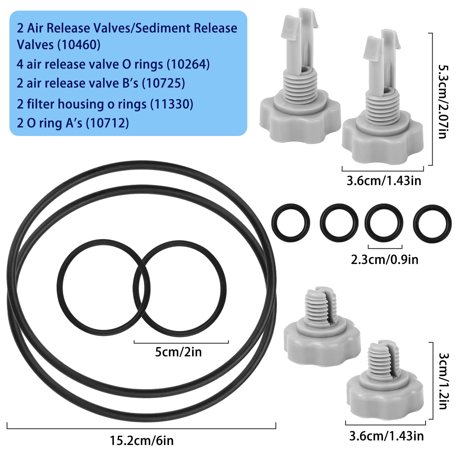 Kit Guarnizioni Di Ricambio Per Pompa Filtro Intex, Valvole E O-Ring Per Modelli 2500 GPH, Parti Di Ricambio Per Manutenzione Piscina - 2