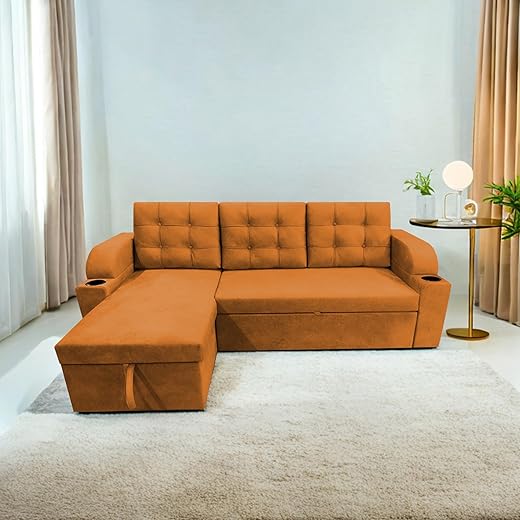 Braxton L Shape Sofa Cum Bed with Storage