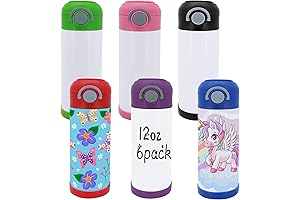 6pack Mixed Color 12oz Sublimation Tumbler Kids Sippy Cup Blank: A Hydration...
